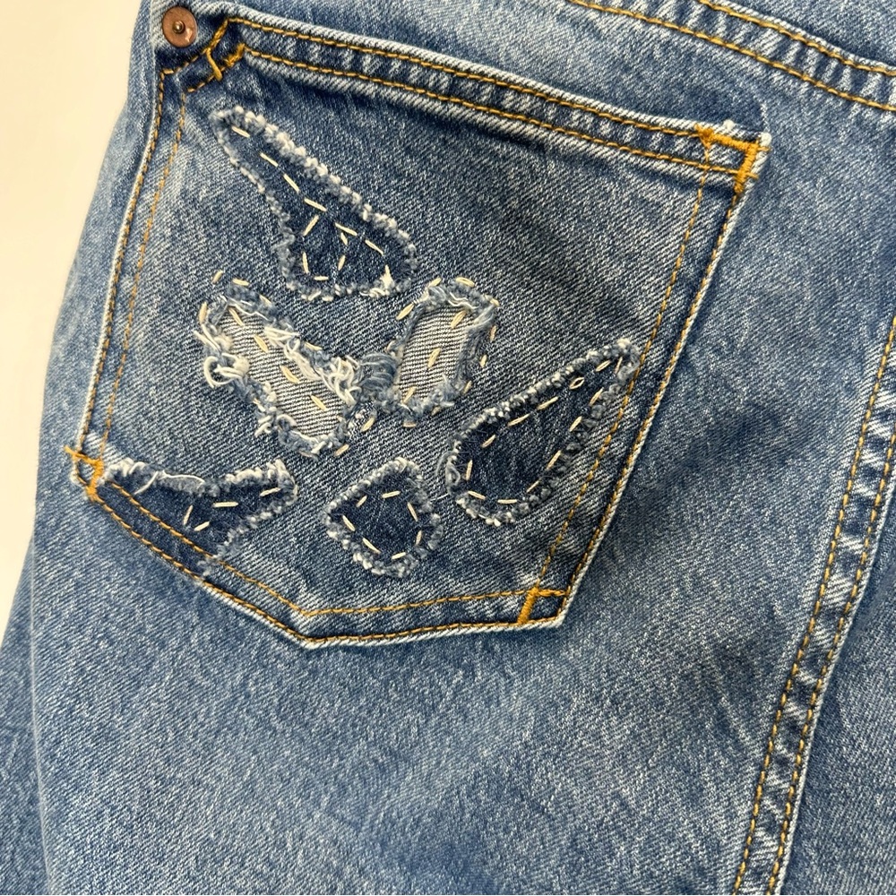 Pilcro Light Blue Straight Leg Jeans - Picture 9 of 14